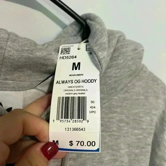 Adidas Originals Always Original Pullover Hoodie Gray Men's Size Medium - Picture 2 of 4